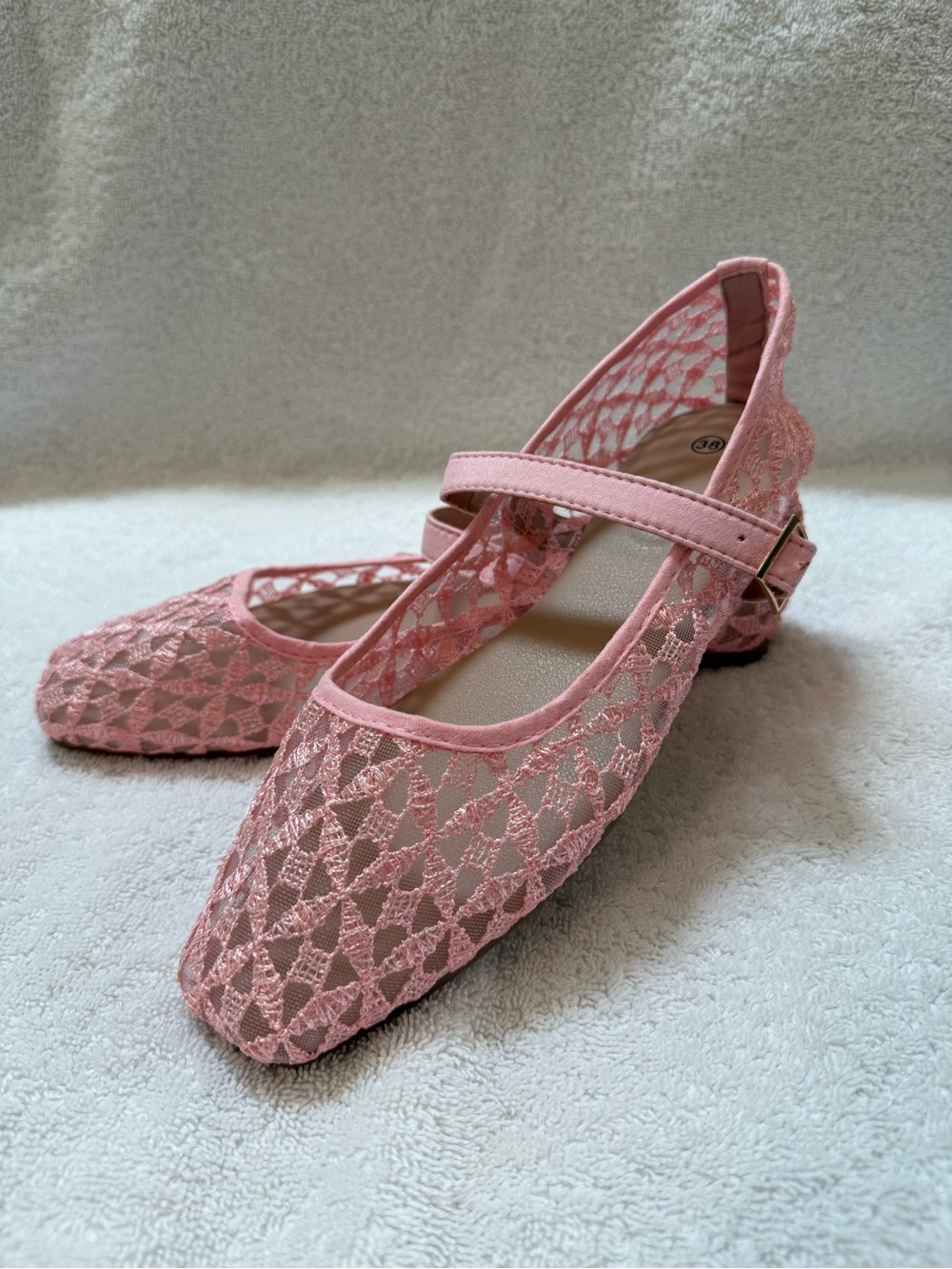 Women’s Pink Lace Mary Jane Flats